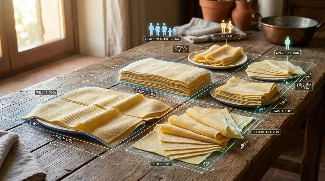 Feuilles de lasagne fraîches aux œufs