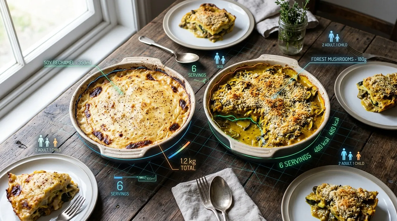 Deux gratins de légumes avec portions individuelles servies